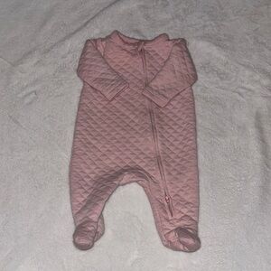 old navy pink Quilted Kids One Piece zipper footie baby girl clothing